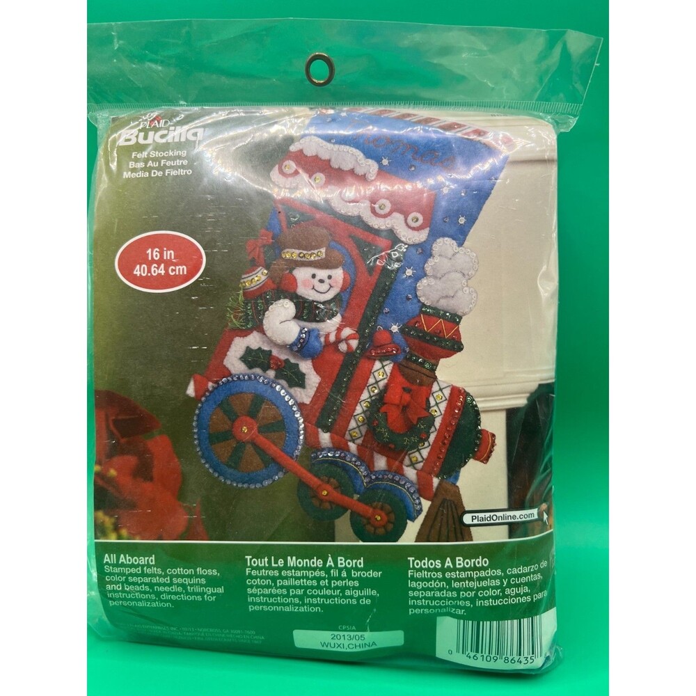 Bucilla "All Aboard" Stocking Kit-Tri-Lingual instructions/2013
